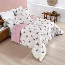 Kit Edredom King com Porta Travesseiro 200 Fios Avere 03 Peças Borboletas Kit Edredom King com Porta Travesseiro 200 Fios Avere 03 Peças Borboletas