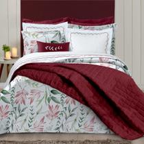 Kit Edredom King Size Algodão Estampado 05 Peças Brenda Coberta Cobertor Quentinho Tecido Percal 180 Fios
