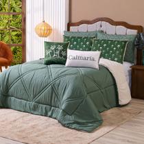 Kit Edredom KING Verano com Almofadas Estampadas 07 Peças - Dupla Face Percal 300 Fios Kit Edredom KING Verano com Almofadas Estampadas 07 Peças - Dupla Face Percal 300 Fios