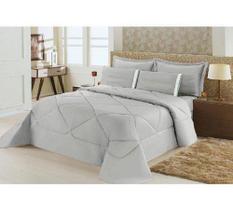 Kit Edredom + Lençol Aconchego Dupla Face Casal Queen 6 PÇ Cinza Kit Edredom + Lençol Aconchego Dupla Face Casal Queen 6 PÇ Cinza