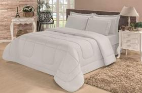 Kit Edredom + Lençol Aconchego Dupla Face Casal Queen 6 Peças Branco Kit Edredom + Lençol Aconchego Dupla Face Casal Queen 6 Peças Branco