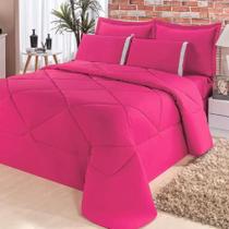 Kit Edredom + Lençol Aconchego Dupla Face Casal Queen 6 Peças Pink Kit Edredom + Lençol Aconchego Dupla Face Casal Queen 6 Peças Pink