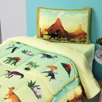 Kit Edredom + Lençol Plush Fofinho Infantil Dupla Face Dream 3 Peças Solteiro - Dinossauro Kit Edredom + Lençol Plush Fofinho Infantil Dupla Face Dream 3 Peças Solteiro - Dinossauro
