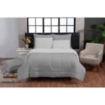 Kit Edredom Queen 200 Fios + Jogo Lençol 6 Peças 100% Algodão Dupla Face Cinza Rosa Casa Dona Kit Edredom Queen 200 Fios + Jogo Lençol 6 Peças 100% Algodão Dupla Face Cinza Rosa Casa Dona