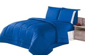 Kit Edredom Queen Aconchego Dupla Face C/ Lençol 6Pçs Várias Cores