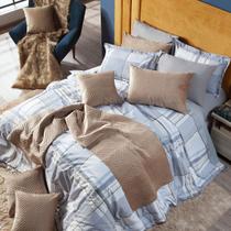 Kit Edredom Ravena Cinza QUEEN 03 Peças Dupla Face Percal 200 Fios