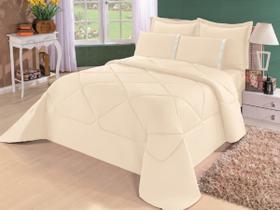 Kit Edredom Requinte Percal 180 fios + Lençol Casal Queen 6 Peças Branco