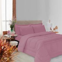 Kit Edredom Soft Casal Queen Toque Suave Rosê Casa Dona Kit Edredom Soft Casal Queen Toque Suave Rosê Casa Dona