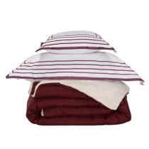Kit Edredom Solteiro Coberdrom Soft Hipercal/sherpa 3 Peças - Vermelho Kit Edredom Solteiro Coberdrom Soft Hipercal/sherpa 3 Peças - Vermelho