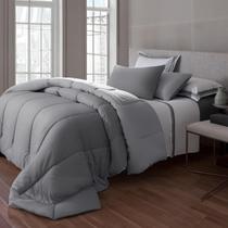 Kit Edredom Solteiro Conforter Duo Naturalle Prata / Grafite Kit Edredom Solteiro Conforter Duo Naturalle Prata / Grafite