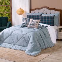 Kit Edredom SOLTEIRO Country com Almofadas Estampadas 05 Peças - Dupla Face Percal 300 Fios Kit Edredom SOLTEIRO Country com Almofadas Estampadas 05 Peças - Dupla Face Percal 300 Fios