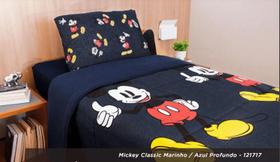 Kit Edredom Solteiro + Jogo de Lençol malha Mickey Mouse - Portallar