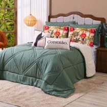 Kit Edredom SOLTEIRO Verano com Almofadas Estampadas 05 Peças - Dupla Face Percal 300 Fios Kit Edredom SOLTEIRO Verano com Almofadas Estampadas 05 Peças - Dupla Face Percal 300 Fios