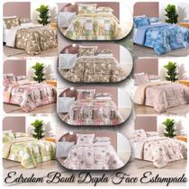 Kit Edredom Super King 3 Peças Bouti Patchwork Estampado Dupla Face