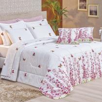 Kit Edredom Supreme Queen 5 Peças 100% Algodão 200 Fios Estampado - Borboletas Kit Edredom Supreme Queen 5 Peças 100% Algodão 200 Fios Estampado - Borboletas