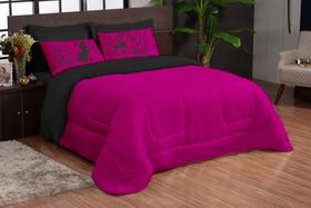 KIT EDREDON 3 PEÇAS ELA ELE CASAL QUEEN DUPLA FACE varias coress