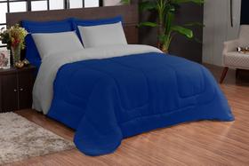 Kit Edredon Ternura Casal Queen 06 Peças Marinho Cinza Kit Edredon Ternura Casal Queen 06 Peças Marinho Cinza