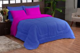 Kit Edredon Ternura Casal Queen 06 Peças Pink azul Kit Edredon Ternura Casal Queen 06 Peças Pink azul