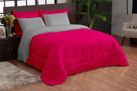 Kit Edredon Ternura Casal Queen 06 Peças PINK COM CINZA Kit Edredon Ternura Casal Queen 06 Peças PINK COM CINZA