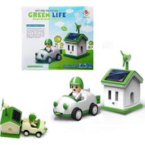 Kit educacional recarregavel solar carrinho casa robo brinquedo infantil 3 em 1 robotica divertida - MAKEDA