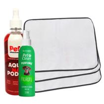 Kit Educador Aqui Não Pode 500ml + Perfume Pet Clean 120ml + 6 Tapetes Higiênicos Pet