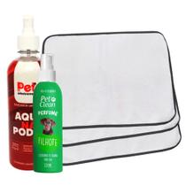 Kit Educador Aqui Não Pode Pet 500ml + Perfume Pet Clean 120ml + 3 Tapetes Higiênicos Pet