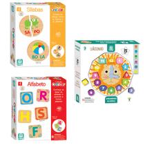 Kit Educativo Alfabetização Completo: Aprendendo Alfabeto, Sílabas E Horas - NIG Kit Educativo Alfabetização Completo: Aprendendo Alfabeto, Sílabas E Horas - NIG