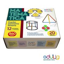 Kit Educativo Edulig Matemática Geometria, Frações e Simetria - 20 alunos -12 atividades - Manual Prof - 925 peças e conexões - crie novas atividades