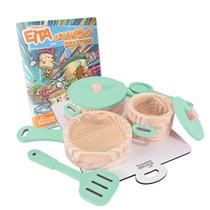 Kit Educativo Panelinhas Educativas em Madeira Pinus Verde Claro