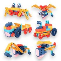 Kit Educativo Stem Blocos De Montar Com Motor e Engrenagens