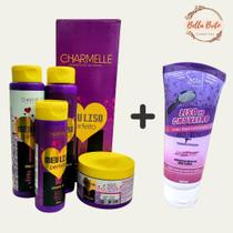 KIT EFEITO DE SALÃO EM CASA c/ MÁSCARA LISO NO CHUVEIRO e KIT CAPILAR MEU LISO PERFEITO c/ 5 ITENS