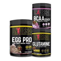 Kit Egg Pro 454g + BCAA Stack 250g + Glutamina 300g - Universal