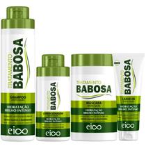 Kit Eico Babosa Shampoo 800ml Condicionador 450ml Máscara 1Kg Leave-In 200ml