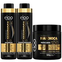 Kit Eico Mandioca Shampoo Crescimento + Condi + Máscara 500g