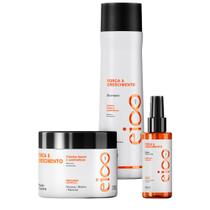 Kit Eico Pro Força e Crescimento - Shampoo 300ml + Máscara 300ml + Tônico 100ml Kit Eico Pro Força e Crescimento - Shampoo 300ml + Máscara 300ml + Tônico 100ml