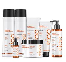 Kit Eico Pro Força e Crescimento Shampoo Condicionador Mascara Fluido Booster Leave-in Redensificador