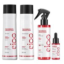 Kit Eico Pro Tratamento Obrigatório - Shampoo 300ml + Condicionador 300ml + Fluido 200ml + Booster 30ml