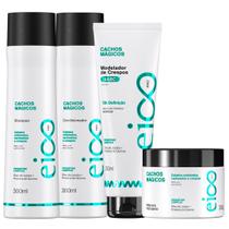 Kit Eico Professional Cachos Mágicos Shampoo Condicionador Mascara e Leave-in Finalizador