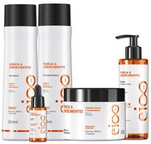 Kit Eico Professional Força e Crescimento Shampoo Condicionador Mascara Fluido Booster