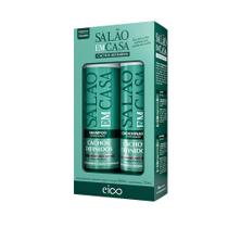 Kit Eico Salão em Casa Cachos Definidos Shampoo 800ml + Condicionador 750ml Cacheados Ondulados Crespos