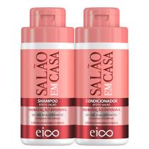 Kit Eico Salão em Casa Hidratação Intensiva Shampoo 450ml + Condicionador 400ml Tratamento Cabelos Ressecados