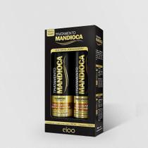 Kit eico shampoo 450ml + condicionador 400ml tratamento mandioca para cabellos fragilizados