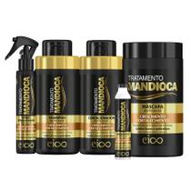 Kit Eico Tratamento Mandioca Mini Shampoo 450ml e Condicionador 400ml + Máscara Hidratação 1Kg + Spray Finalizador 120ml + Ampola Megadose 45ml Kit Eico Tratamento Mandioca Mini Shampoo 450ml e Condicionador 400ml + Máscara Hidratação 1Kg + Spray Finalizador 120ml + Ampola Megadose 45ml