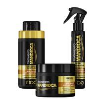 Kit Eico Tratamento Mandioca Shampp + Spray + Máscara Kit Eico Tratamento Mandioca Shampp + Spray + Máscara