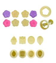 Kit Ejetor Max Flores Blue Star + Modelo Parabéns P/ Doces, Brigadeiros Kit Ejetor Max Flores Blue Star + Modelo Parabéns P/ Doces, Brigadeiros