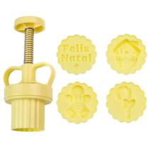 Kit Ejetor Natal Doce Modelador Brigadeiros Biscoitos Massa Confeitaria Moldes Feliz Natal Decoração Kit Ejetor Natal Doce Modelador Brigadeiros Biscoitos Massa Confeitaria Moldes Feliz Natal Decoração