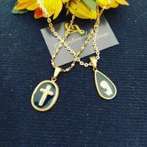 kit elaele colar com pingente corretes semijoias lepich