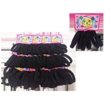 Kit Elástico De Cabelo Rabico Preto 48 Un