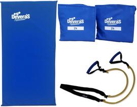 kit elastico exercicio treino em casa elástico extensor + tornozeleira peso 2 kg caneleira de peso + colchonete para academia