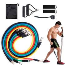 Kit Elástico Extensor 11 Itens Musculação Funcional em Casa - Shopud